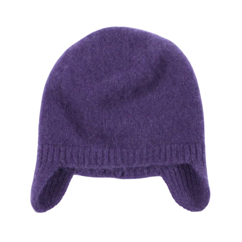 COS 100% Cashmere beanie ear flap purple periwinkle sz kids 4-8Y
